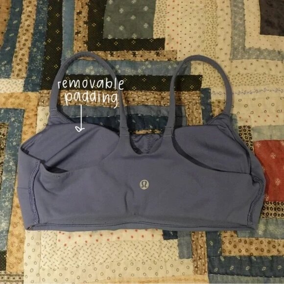 Lululemon Blue Sports Bra – Size 8 | Racerback, Removable Pads, Like New - Picture 3 of 3